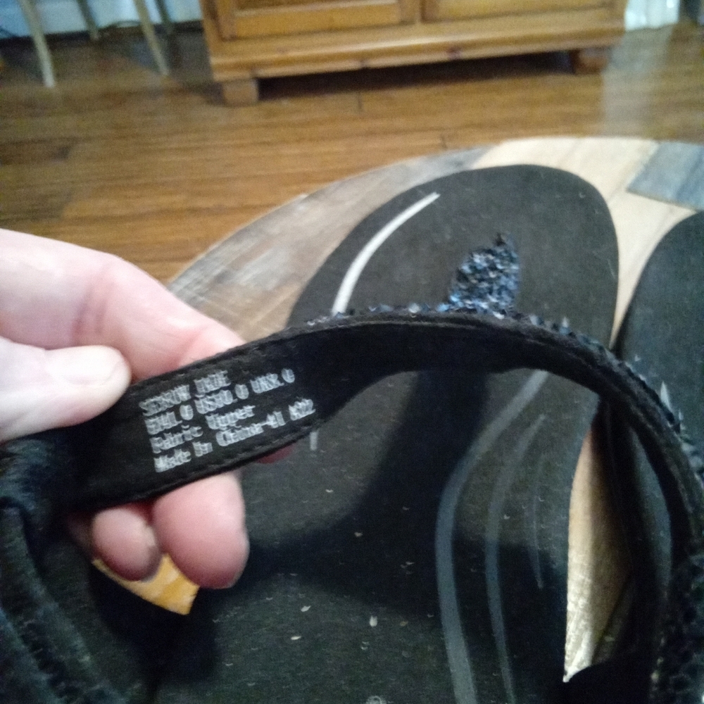 Aetrex Jade Sparkle Women's Black Thong Sandals Size 10 - Picture 8 of 16